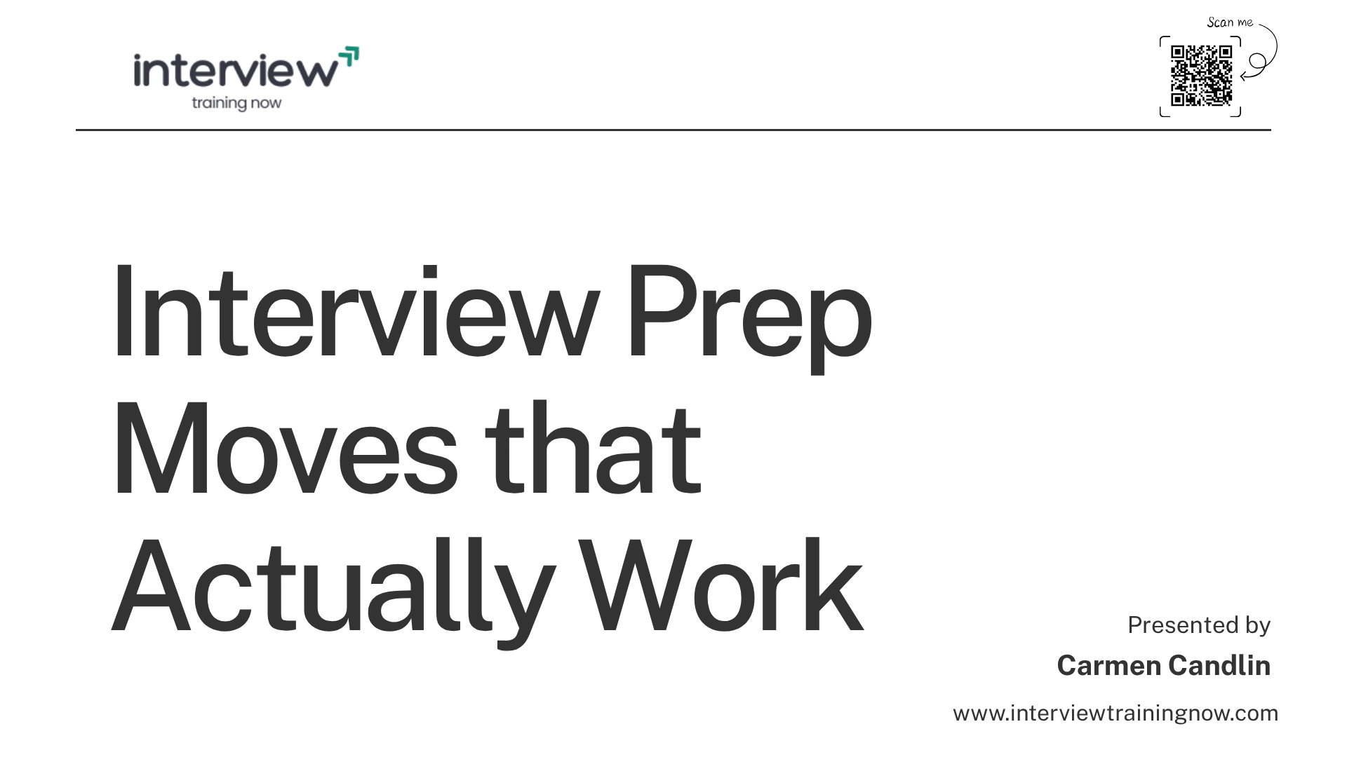 Screenshot to opener of interview prep moves that work